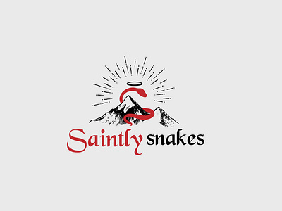 Saintly snakes logo design advertise brand identity branding businesslogo custom logo customtype freelance designer illustration logo creation logo design marketing mountain logo snakeslogo vector