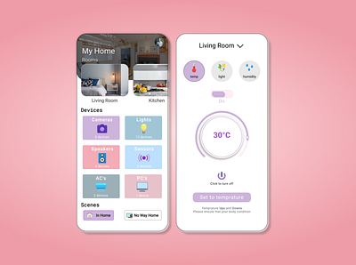 Home Automation ac ai app auto automation branding design hall home home automation illustration iot light logo mobile room ui uiux