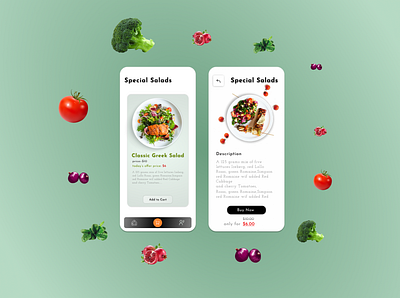 Online Salad Delivery Mobile App app branding delivery design food food order illustration mobile salad shop ui uiux veg zomato