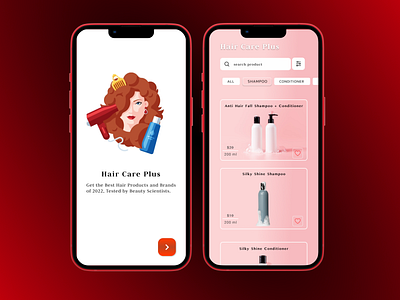 Hair Care- Online Hair Products app best branding buy colors conditioner design hair illustration mobile online sell shampoo shop soap today top trending ui uiux