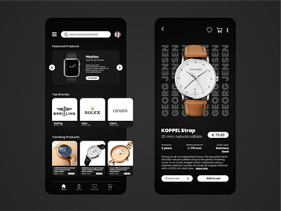 Watch App UI app design minimal ui ui design uiux ux