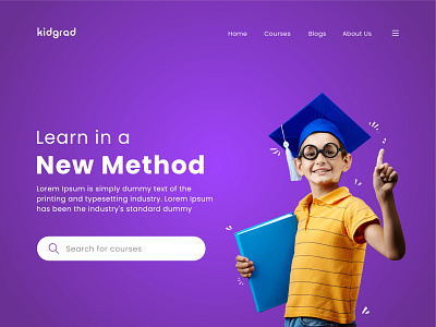 Kidgrad Landing Page UI design minimal ui ui design uiux web