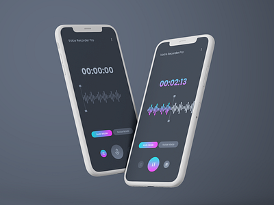 Voice Recorder Pro App UI app design minimal ui ui design uiux