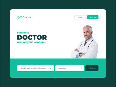 Y-Doctor Landing Page UI app design minimal ui ui design uiux web