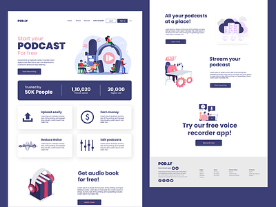 Podcast Website UI branding design ui ui design uiux web