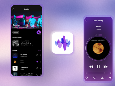 Daily UI #005 and #009 - App Icon & Music Player dailyui design music ui