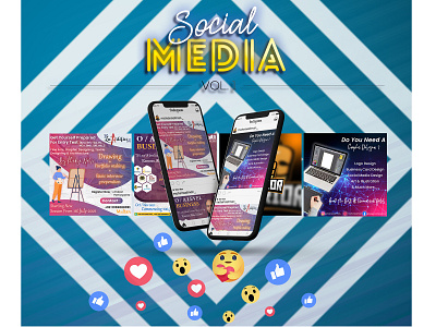 Social Media Volume 1 branding facebook post graphic design insta post logo promotional posts social media design ui