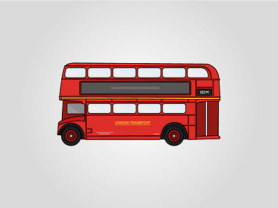 british double decker bus side view