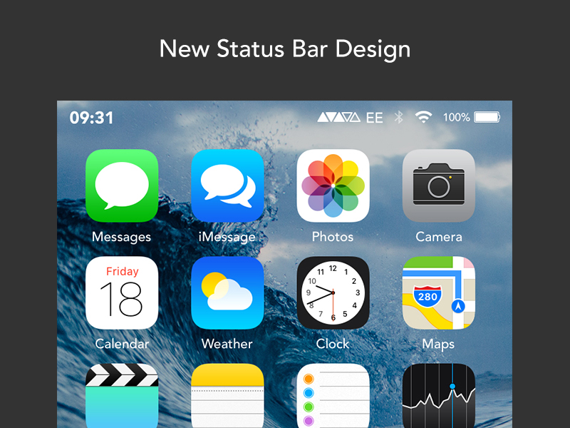 iOS Status Bar by Mike Ogle on Dribbble