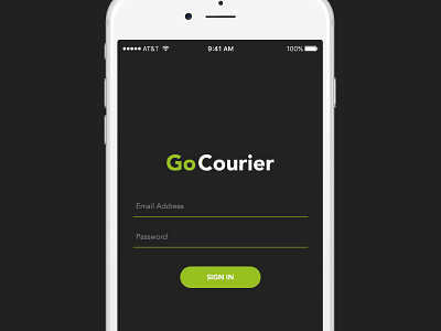 Go Courier App Login app courier login system tech ui