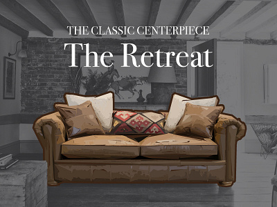 Retreat Promo furniture illustration offset poster sofa