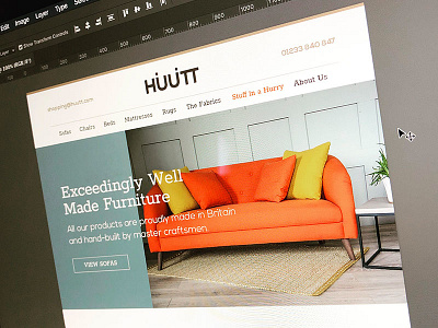 Huutt Website design furniture homepage site ui web