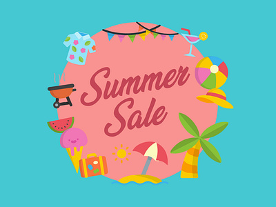 Summer Sale brand clearance design offer retail sale store summer