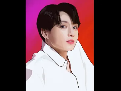 BTS Jungkook - Painted on Procreate animation anime branding bts characterdesign colors design designs digital illustration graphic design illustration jungkook logo portrait