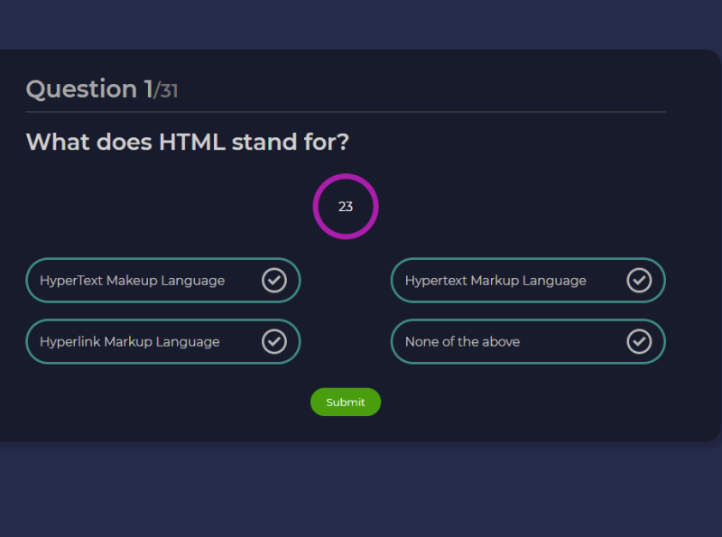 HTML Quiz App (HTML/CSS/JS) By Dilip B.K On Dribbble