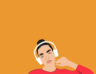 Cool headphones girl illustration design illustration vector art