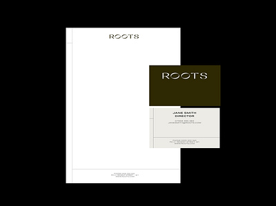ROOTS Luxury Interior Brand Identity brand application brand identity branding business card design illustration interior design logo luxury branding print design stationary