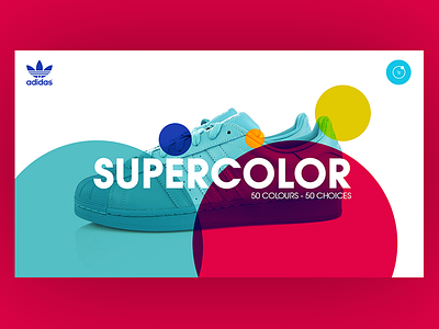 Adidas Supercolor brands color design e commerce landing page pharell shoes shop online sneakers supercolor ui ux