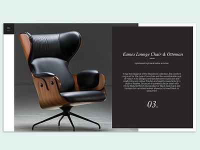 Furniture love balck furniture monochrome ui ux website white