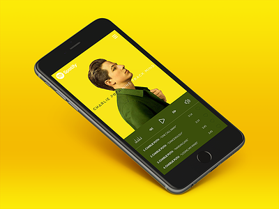 Album Preview charlie puth color design mobile app music music player spotify ui ux yellow