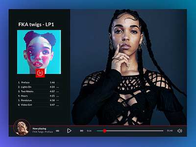 Now playing concept fka twigs interface music player player soundtrack