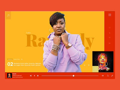 Music streaming site anderson paak color design music rapper rapsody streaming ui ux