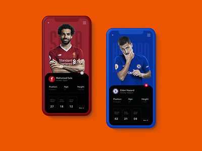 Player profiles app concept design epl eufa football football app mobile playerprofile profile soccer south africa ui ux