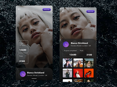 Influencer App - Dark UI appdesign darkui influencermarketing profiles uidesign