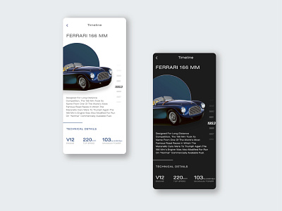Car Timeline UI app car cars carui clean cleanui dailyui design ferrari gradient graphic design luxury car minimal ui uiuxdesign ux vector website