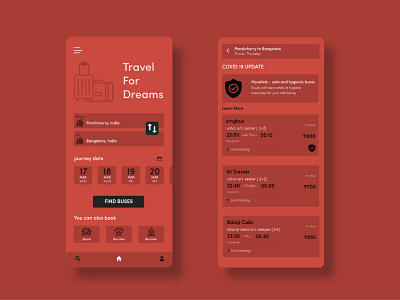 Bus Booking App app booking clean cleanui dailyui design designer gradient minimal minimalist ui uiux ux vector