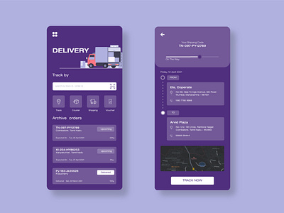 Delivery App Ui app application cleanui dailyui delivery delivery app delivery service design gradient minimal ui uiux ux website