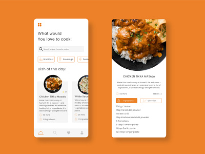 Cooking Recipe App Ui app app design application cleanui cookie cooking dailyui design food app ui gradient minimal recipes ui ux