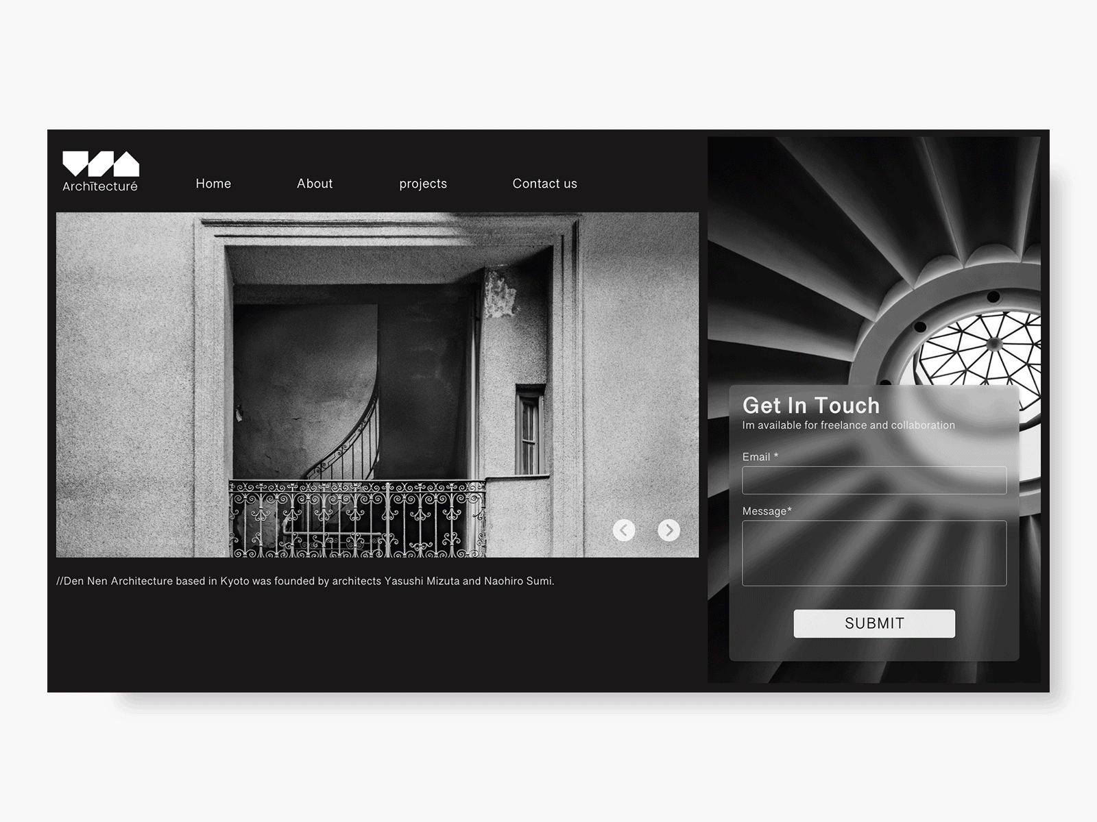 Portfolio website ui - architecture