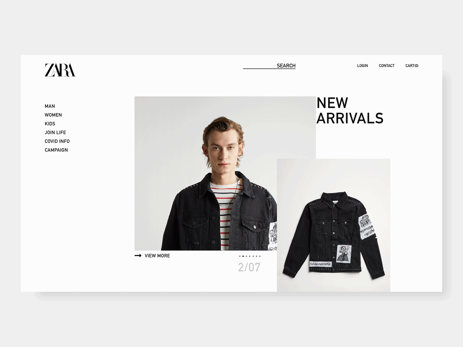 Zara Ui Concept - fashion website app cleanui dailyui design ecommerce ecommerce app ecommerce design fashion fashion app fashion design gif gradient interface microinteraction minimal ui uiux ux webdesign website