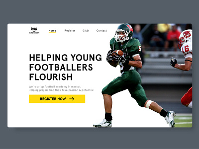Football Academy Ui app cleanui dailyui design flat design football gradient minimal ui uiux ux webdesign website website design