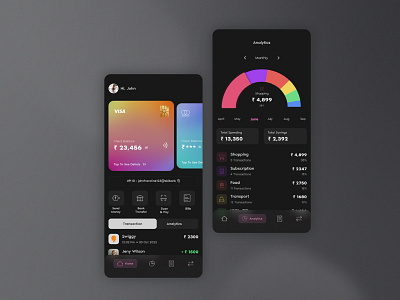 Money management app app cleanui darkmode design finance fintech minimal mobile money ui uiux
