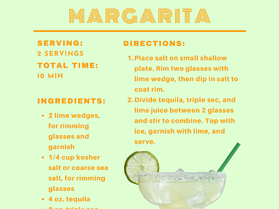 Margarita recipe design social media