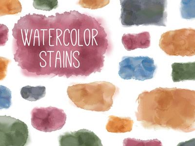 Vector watercolor stains handmade