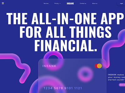 Finance website landing page