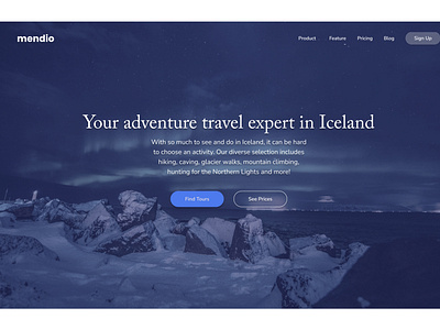 Adventure Travel Website UI Design