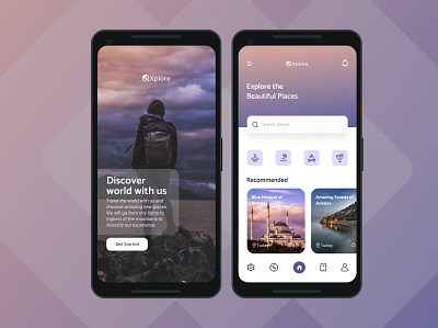 Travel Mobile App Gradient UI Design clean design design gradient design illustration minimal mobile app mobile app design mobile design travel app design typography ui ui design ux