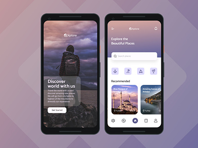 Travel Mobile App Gradient UI Design