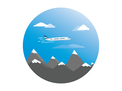 Flat Mountains clouds illustrator mountains plane sky vector