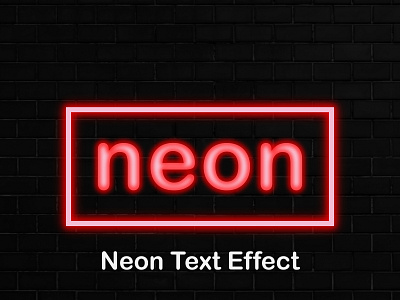 Neon Text Effect. graphic design neon effect neon text effect text effect text style