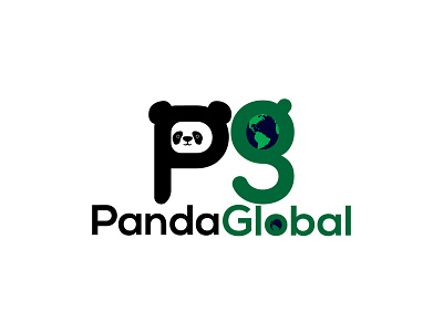 Panda Global "P_ G" letter mark logo brand identity branding custom logo icon inetial letter logo letter logo logo logo design logotype typogaphy