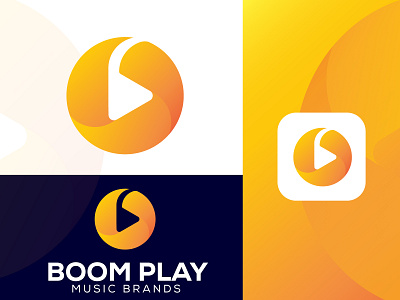 Boom Play Music Icon B letter logo