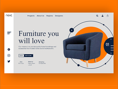 Next Furniture Web UI Design animation app branding design ecommerce business ecommerce design ui ux web website