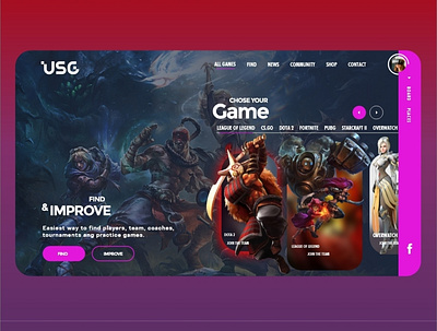 USgamer Web UI Design animation app branding design ecommerce business ecommerce design mobile design ui ux web website