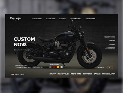 Triumph Bike UI Design animation app branding design ecommerce business ecommerce design ui ux web website