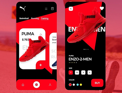 Puma Mobile UI Design branding design ecommerce business ecommerce design illustration logo ui ux vector web
